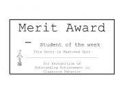 English Worksheet: Merit Award  for Boys