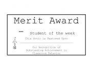 English worksheet: Merit Award  for Boys