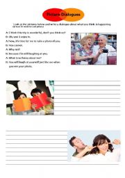 English Worksheet: Picture Dialogues