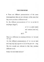 English Worksheet: the phoemen