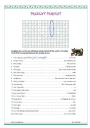 English Worksheet: Present perfect puzzle