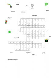 English worksheet: Solution for the St. Patricks crossword