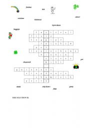 English Worksheet: Solution for the St. Patricks crossword