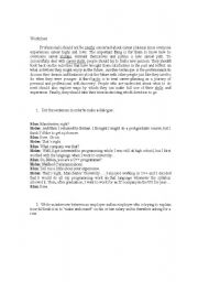 English worksheet: Making a living