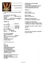 English Worksheet: THE BOY DOES NOTHING PRESENT SIMPLE SONG