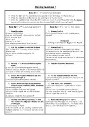 English Worksheet: playing teachers