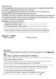 English worksheet: betty theugly