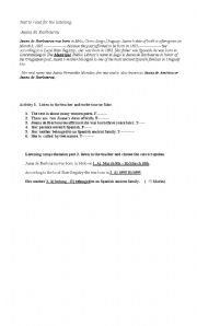 English Worksheet: juana de ibarbourou
