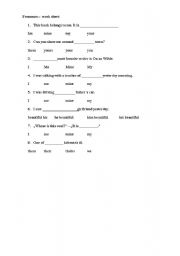 English worksheet: pronouns