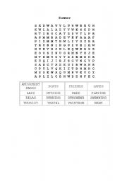 English worksheet: summer wordsearch