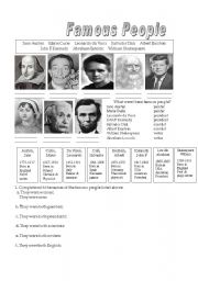 English Worksheet: Famous People