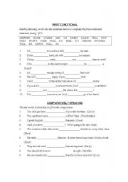 English Worksheet: First conditional and Comparatively speaking