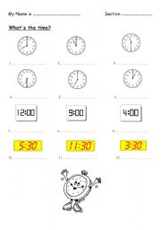 English worksheet: Time