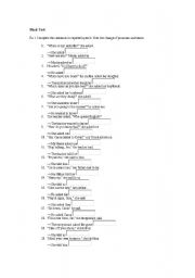 English Worksheet: reported speech