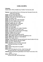 English Worksheet: Hansel and Gretel