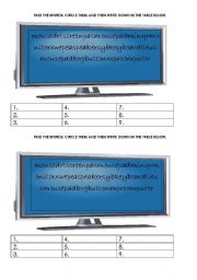 English Worksheet: computer wordsearch