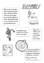 English Worksheet: halloween reading