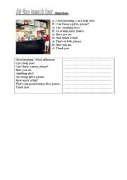 English worksheet: AT THE SNACK BAR