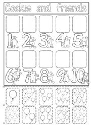 English Worksheet: cookie and numbers