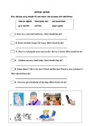 English Worksheet: Giving advice