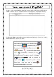 English worksheet: Yes, we speak English