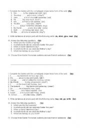 English Worksheet: TEST PAPER