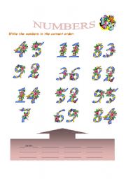 English worksheet: Numbers 