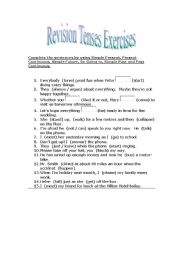 English worksheet: mixed tenses