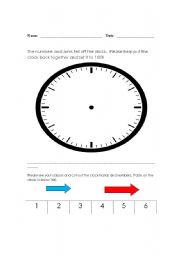 English worksheet: Build the Clock Face