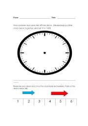English Worksheet: Build the Clock Face