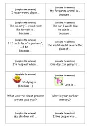 English Worksheet: Discussion cards