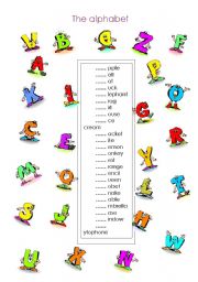 English Worksheet: The alphabet