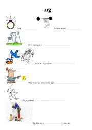 English Worksheet: ng sound