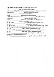 English Worksheet: have to / has to