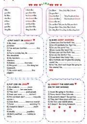 English Worksheet: LIKE- A REMINDER-