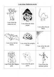 English Worksheet: HALLOWEEN & COLOURS