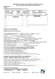 English Worksheet: 8th grades exam