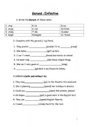 English worksheet: Grammar - Gerund and Infinitive