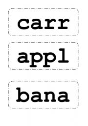 English Worksheet: flash cards for food