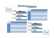 English worksheet: Phonics Battleship