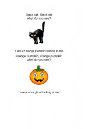 English Worksheet: black cat what do you see 2