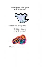 English worksheet: white gost what do you see 3