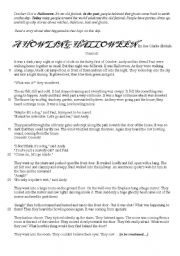 English Worksheet: Halloween: Reading and questions