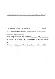 English Worksheet: weather conditions