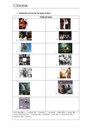 English Worksheet: Types of Movies