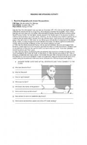 English worksheet: Marcelo Rioss biography