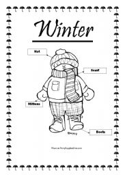 English Worksheet: winter clothes