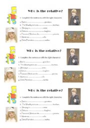 English Worksheet: Who is the relative?