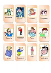 English Worksheet: Game cards about health 