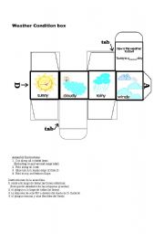 English Worksheet: Weather conditions Box